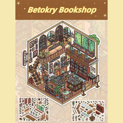 Little Cozy Rooms 3D Sticker | 2 Cute Miniature Scenes