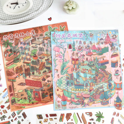 Dream House 3D Sticker | 2 Cute Miniature Scenes