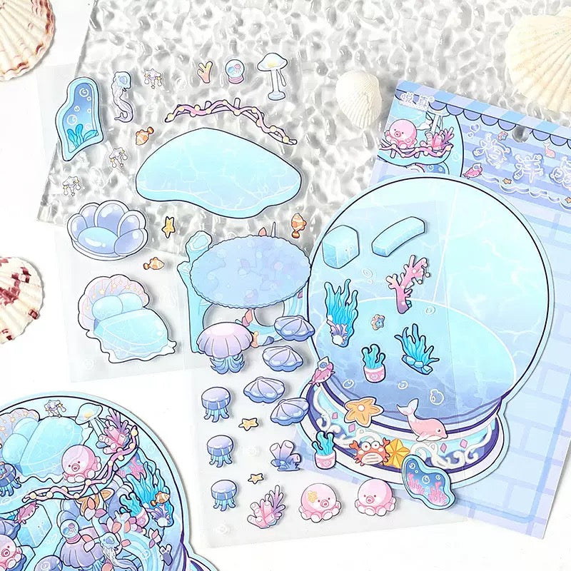 Whimsical House 3D Sticker | 4 Cute Miniature Scenes