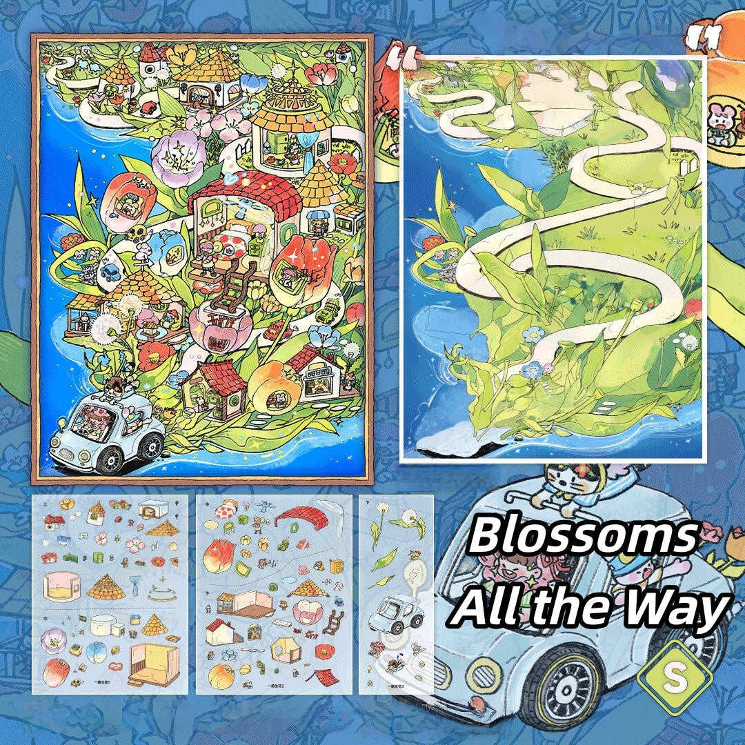 Daily Blessings 3D Sticker | 4 Cute Miniature Scenes