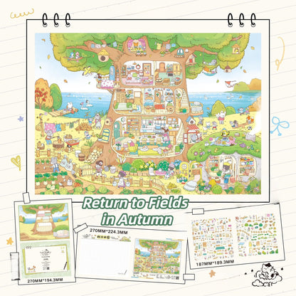 Little Feast 3D Sticker | 3 Cute Miniature Scenes