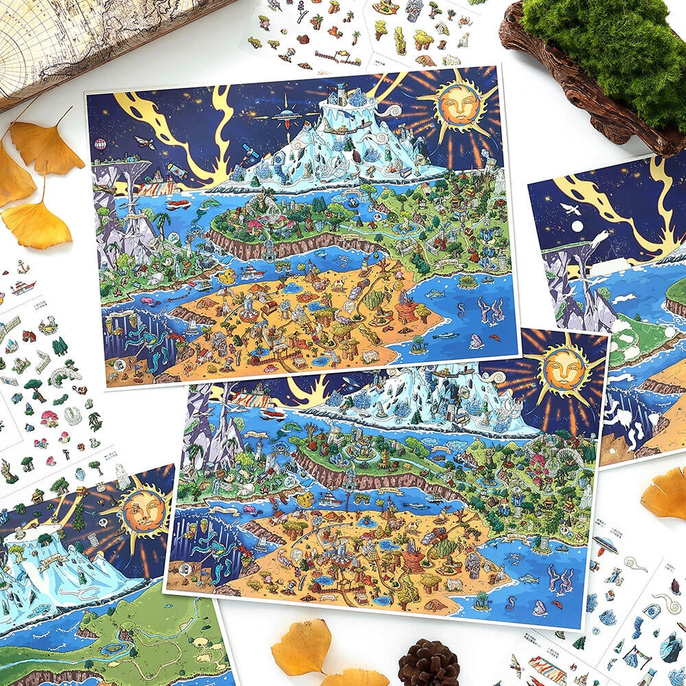 The Waste 3D Sticker | 2 Cute Miniature Scenes