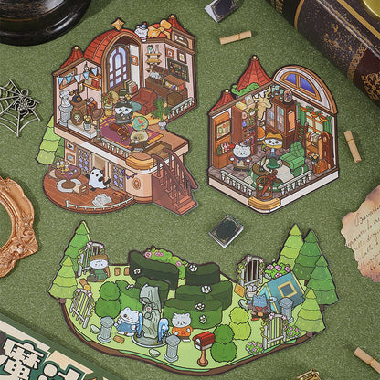 Secret Chamber Escape 3D Sticker | 4 Cute Miniature Scenes