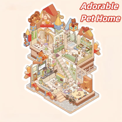 Whimsy House 3D Sticker | 4 Cute Miniature Scenes