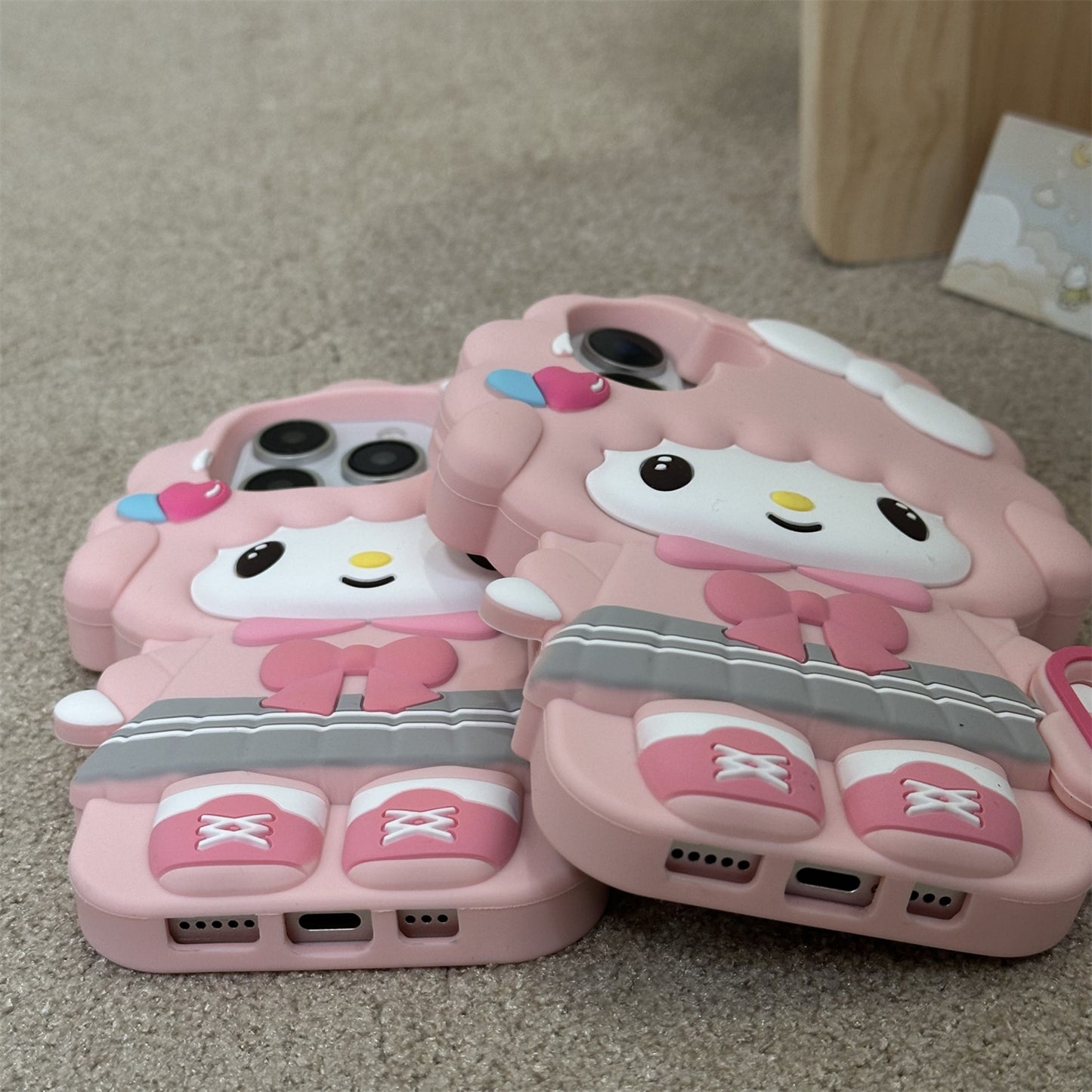 Little Sheep with Bag Silicone Phone Case