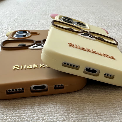 Glasses Bear Silicone Phone Case
