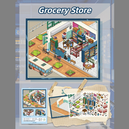 Time Stamp 3D Sticker | 4 Cute Miniature Scenes