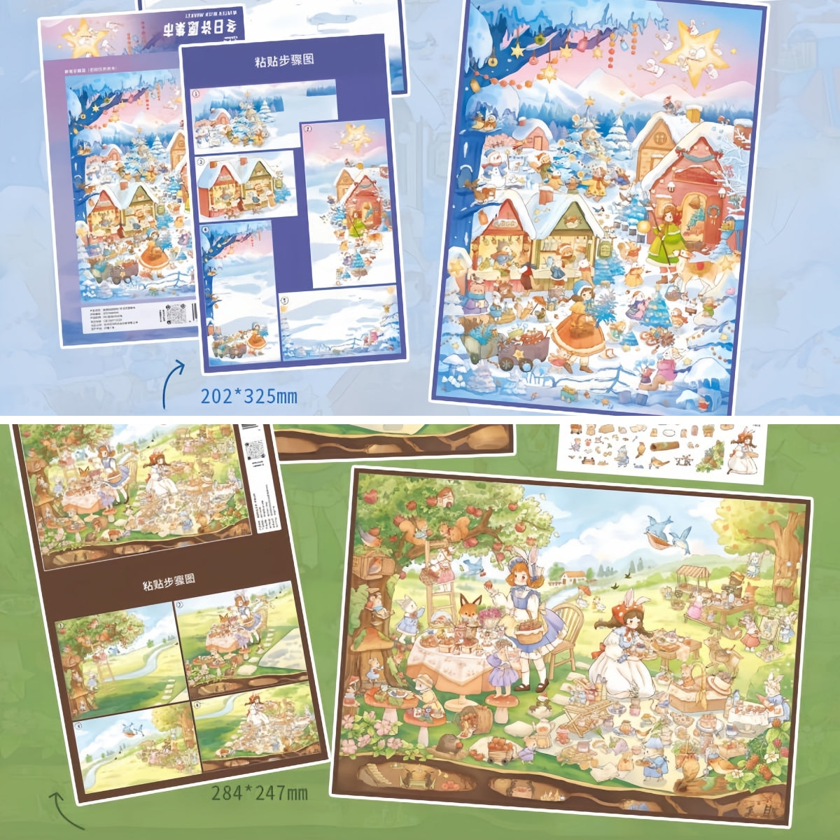 Winter Wishes 3D Sticker | 2 Cute Miniature Scenes
