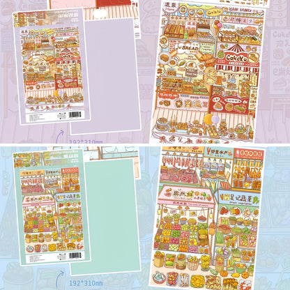 Market Days 3D Sticker | 2 Cute Miniature Scenes