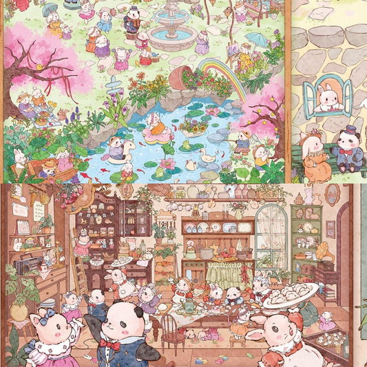 Field & Kitchen 3D Sticker | 2 Cute Miniature Scenes