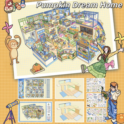 Dreamy Dwellings 3D Sticker | 3 Cute Miniature Scenes