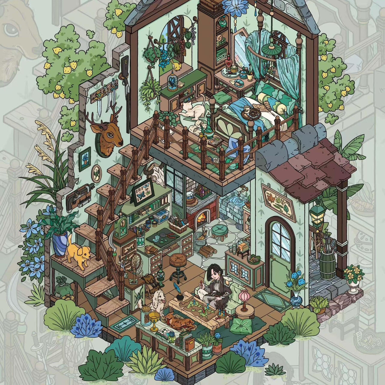 Whimsy Daily Life 3D Sticker | 4 Cute Miniature Scenes