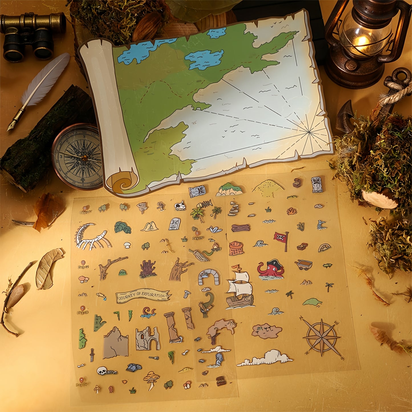 Exploration Notes 3D Sticker | 2 Cute Miniature Scenes
