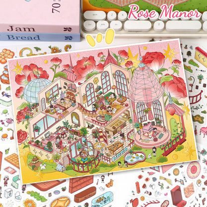 Dream House 3D Sticker | 2 Cute Miniature Scenes