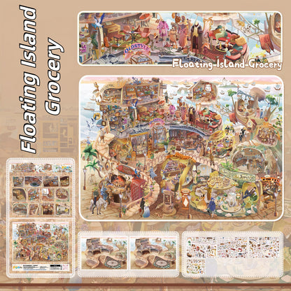 Dreamy Days 3D Sticker | 4 Cute Miniature Scenes