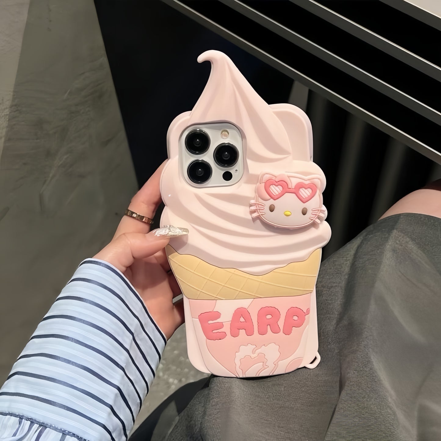 Cute Cat Ice Cream Silicone Phone Case