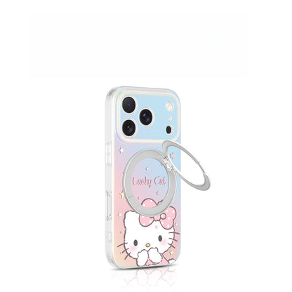 Colorful Star Cover-Mouth Kitty Acrylic Phone Case