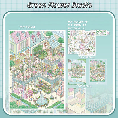 Everyday Corners 3D Sticker | 4 Cute Miniature Scenes