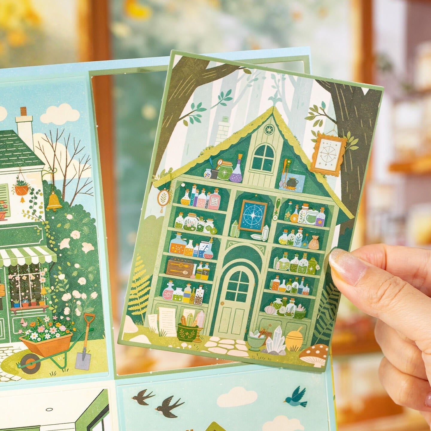Relaxing Town 3D Sticker | 4 Cute Miniature Scenes