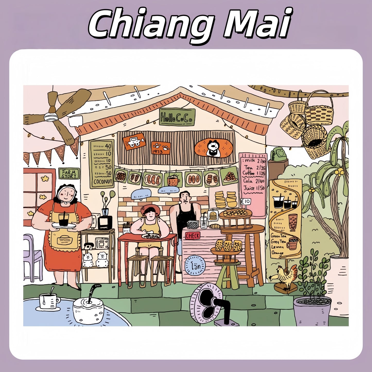 Awei‘s Travel Diary 3D Sticker | 4 Cute Miniature Scenes