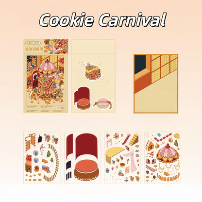 Carnival of Whimsy 3D Sticker | 6 Cute Miniature Scenes