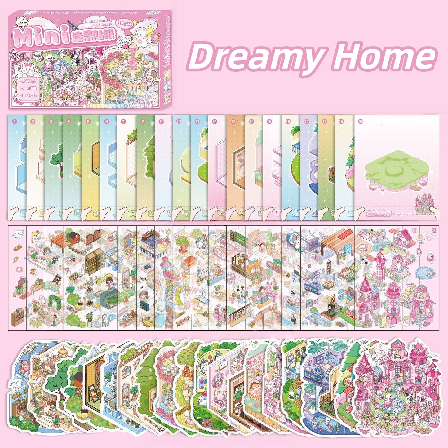 Dreamy Homes 3D Sticker Book
