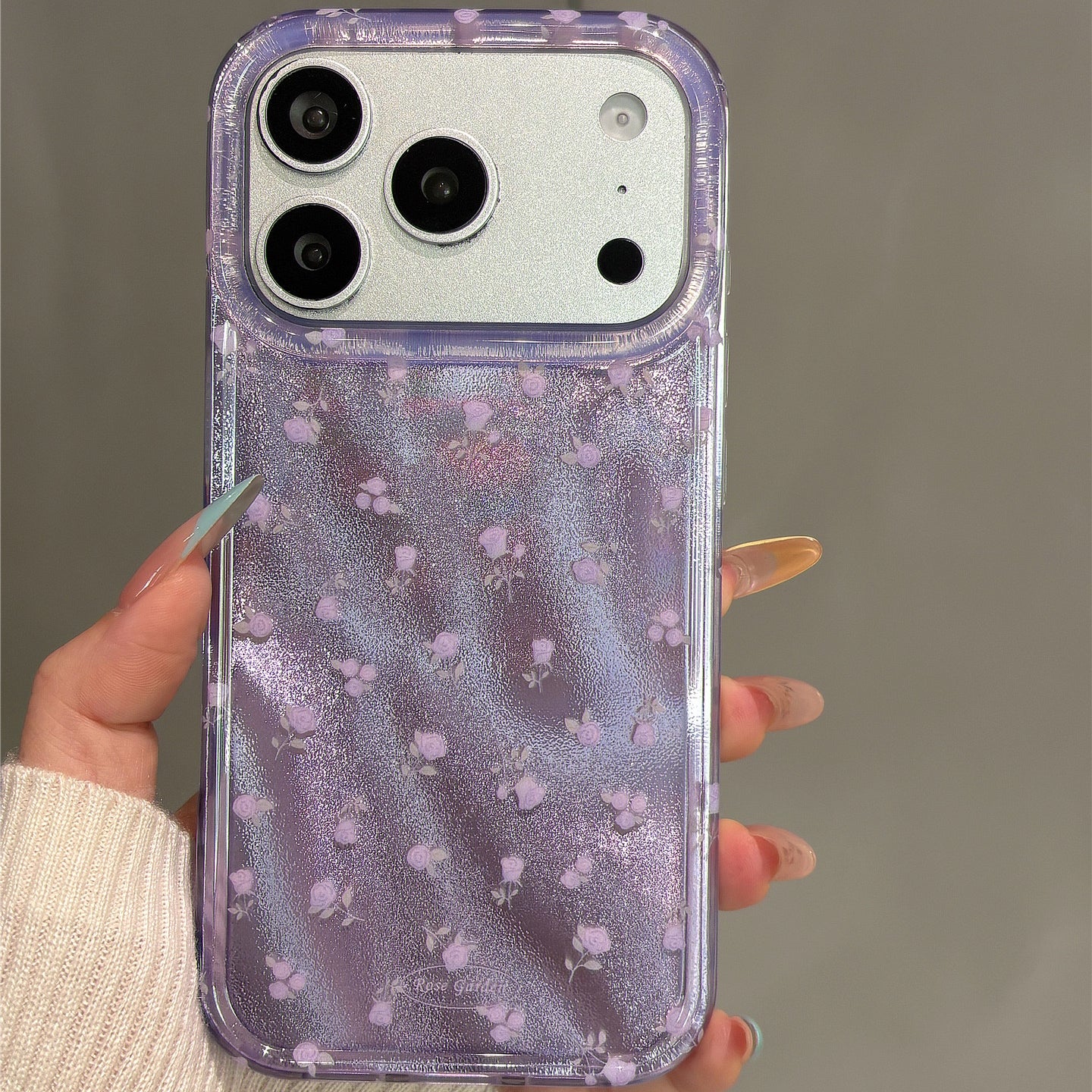 Purple Flowers Acrylic Phone Case