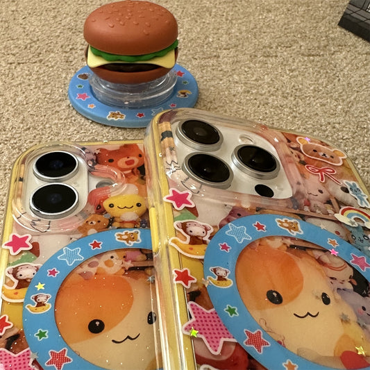 Cute Bear Burger Acrylic Phone Case