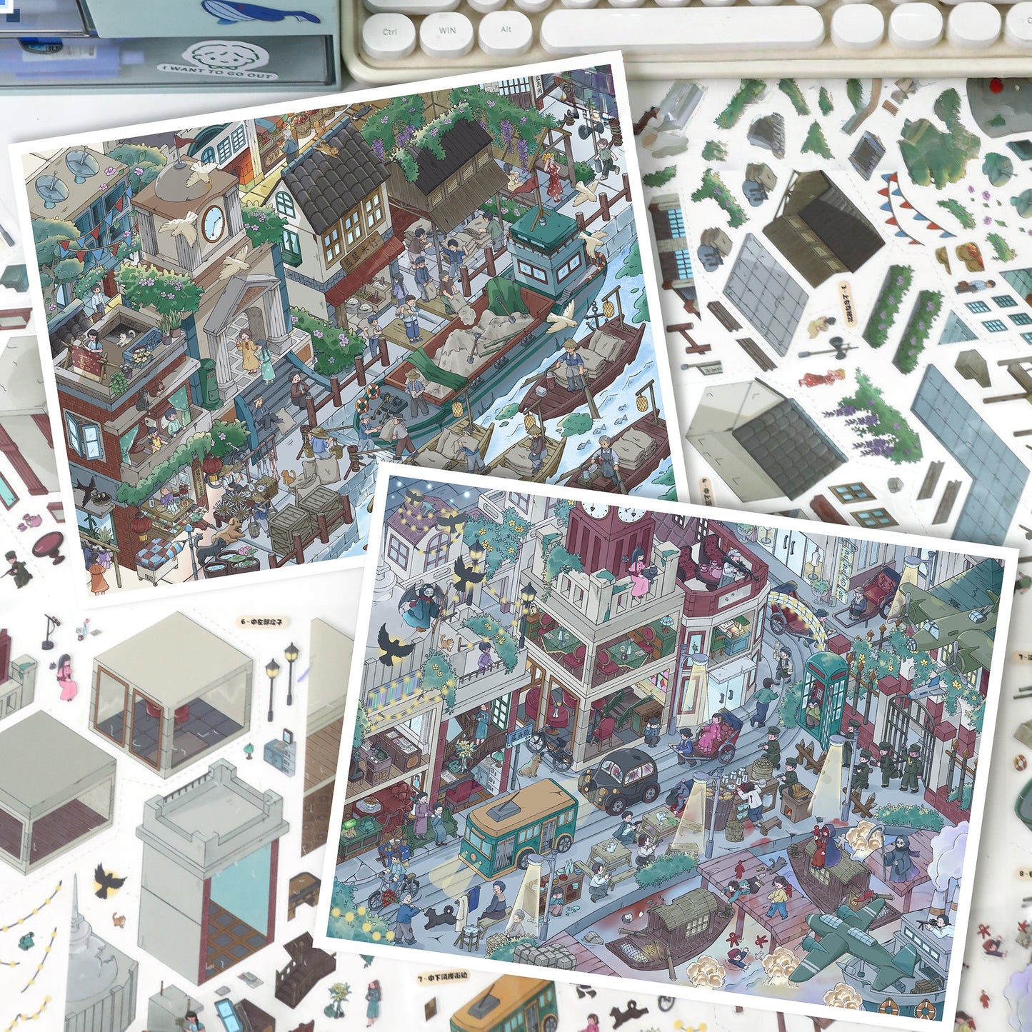 Twilight Eras 3D Sticker | 2 Cute Miniature Scenes