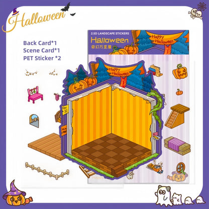 Fantasy Halloween House 3D Sticker