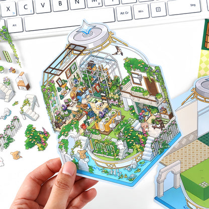 Simulation Management 3D Sticker | 4 Cute Miniature Scenes