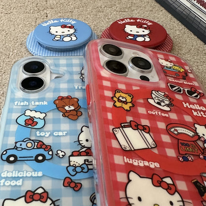 Plaid Cat Magnetic Stand Acrylic Phone Case