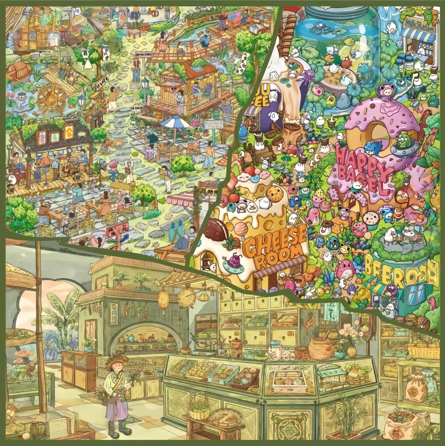 Fantasy World 3D Sticker | 3 Cute Miniature Scenes