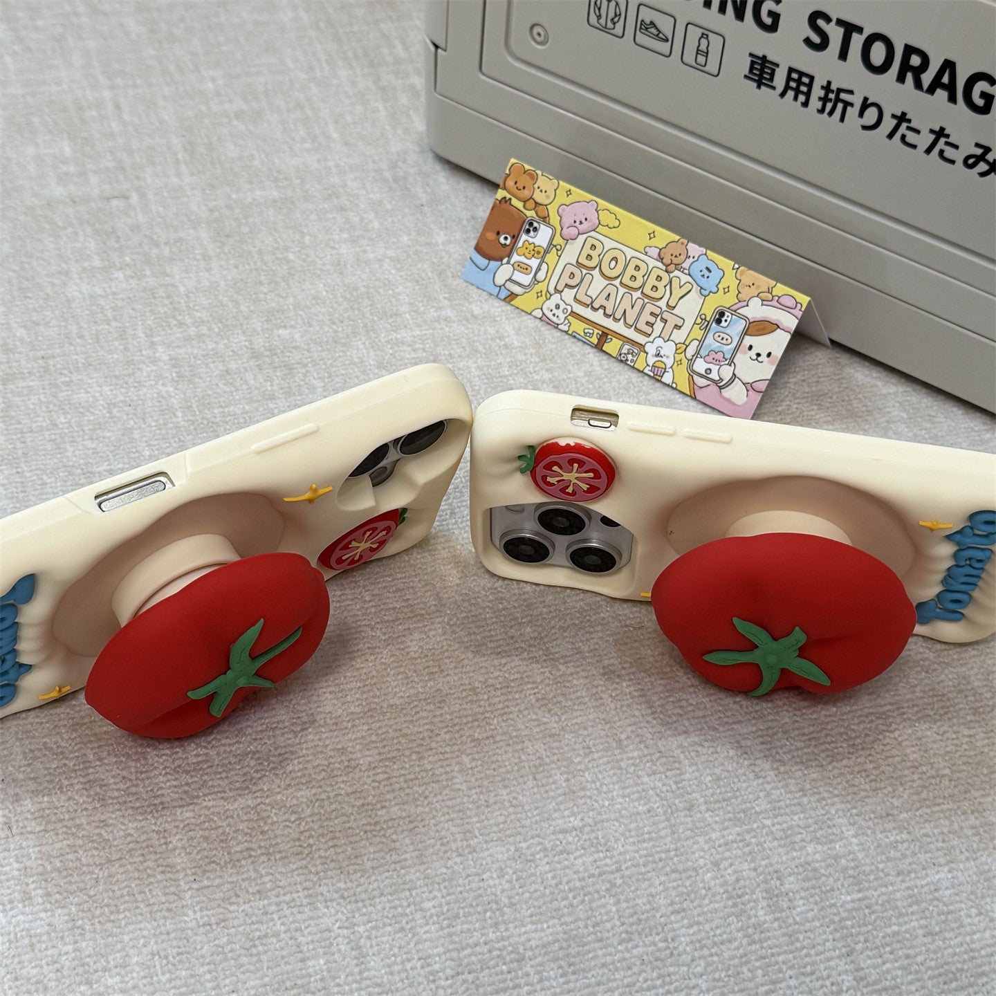 3D Tomato Stand Silicone Phone Case
