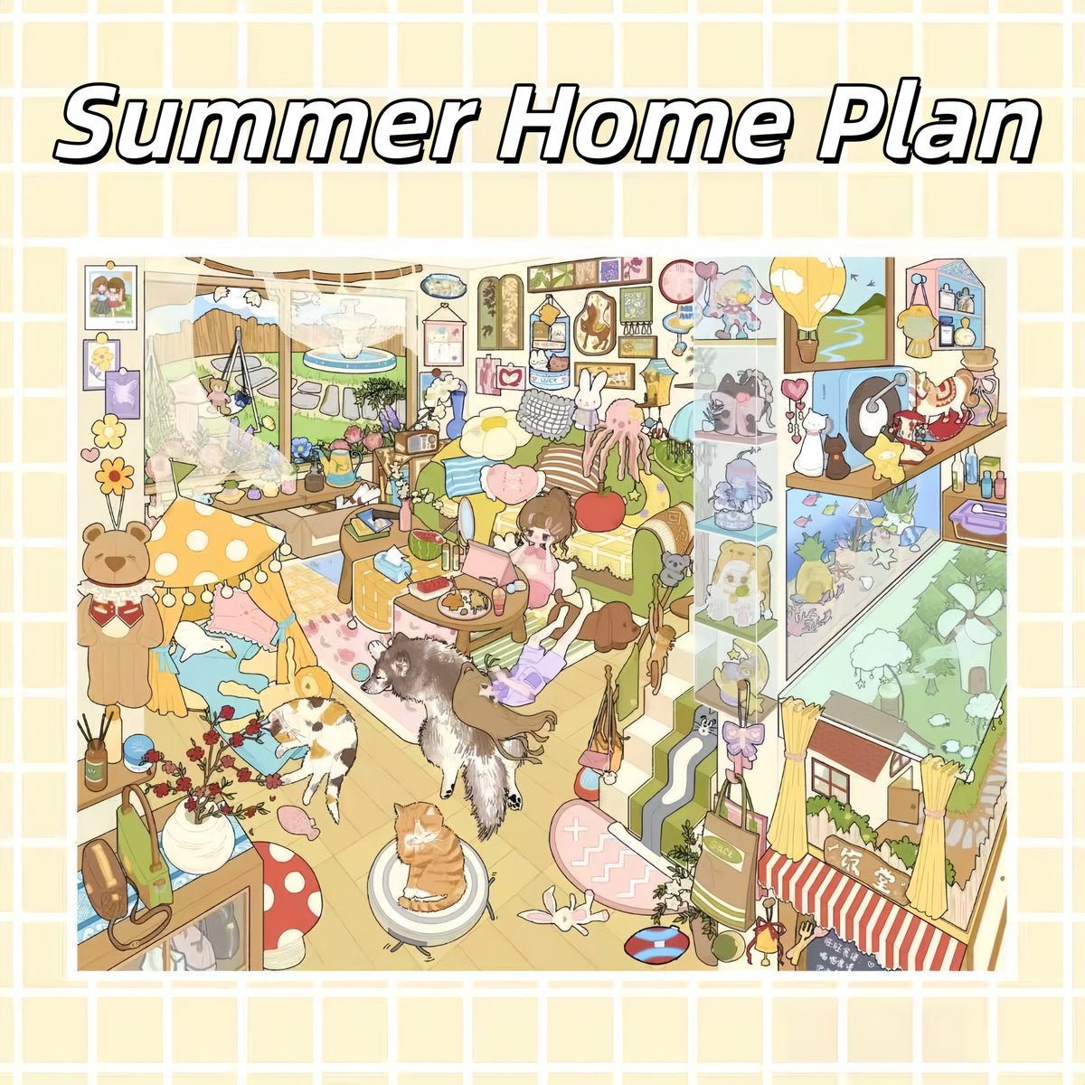 Summer Projects 3D Sticker | 4 Cute Miniature Scenes