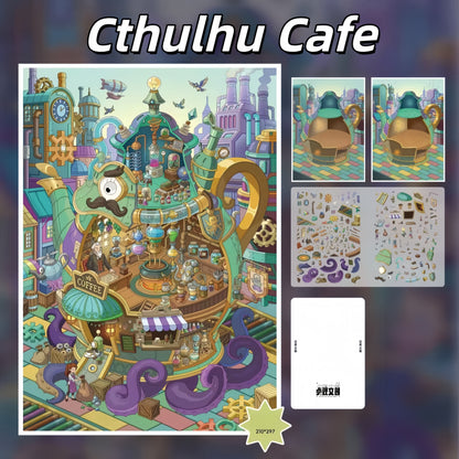 Homes of the Curious 3D Sticker | 4 Cute Miniature Scenes