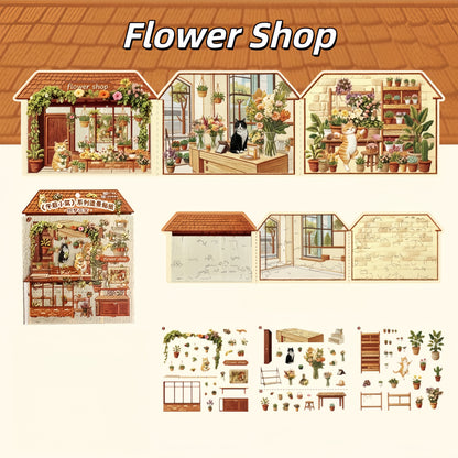 Corner Shop 3D Sticker | 4 Cute Miniature Scenes