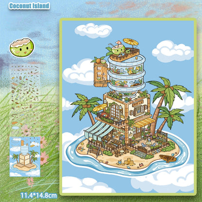 Coconut Island 3D Sticker