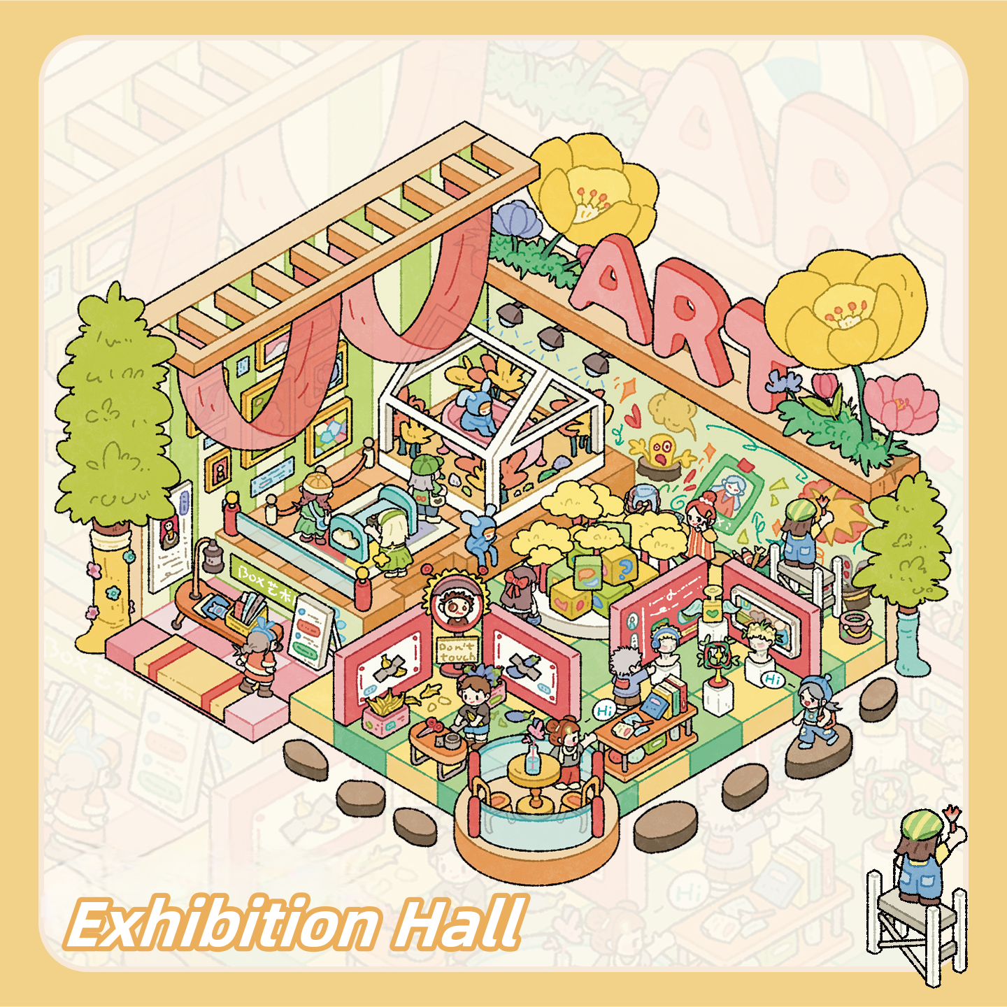 Simulation Management 3D Sticker | 4 Cute Miniature Scenes
