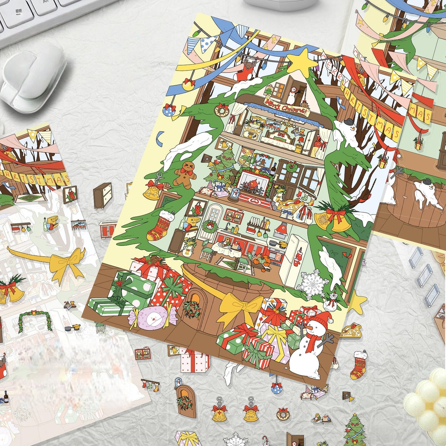 Christmas Tree House 3D Sticker