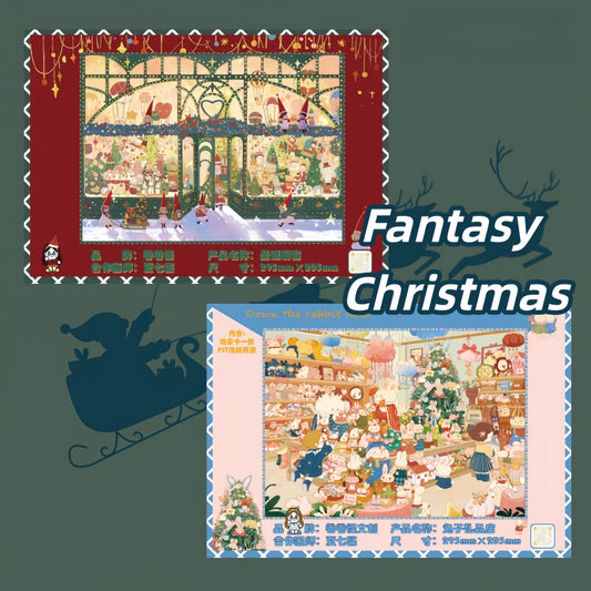 Fantasy Christmas 3D Sticker | 2 Cute Miniature Scenes