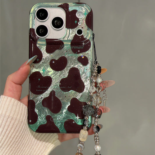 Green Ombre Cow Pattern Acrylic Phone Case