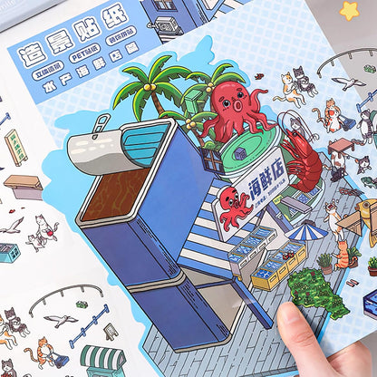 Miniature Shop 3D Sticker | 2 Cute Miniature Scenes