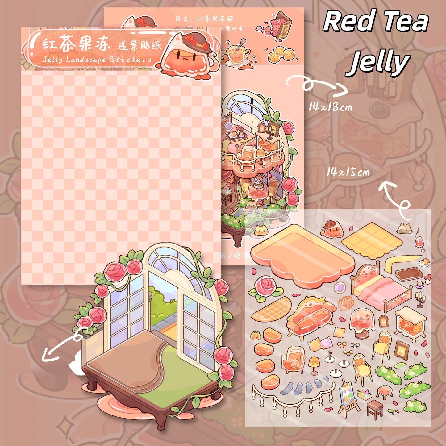 Jelly Cottage 3D Sticker | 3 Cute Miniature Scenes