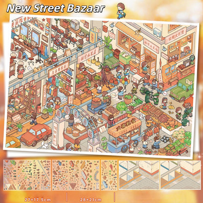 City’s Chronicles 3D Sticker | 2 Cute Miniature Scenes
