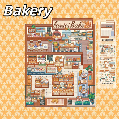 Pixel Shop 3D Sticker | 2 Cute Miniature Scenes