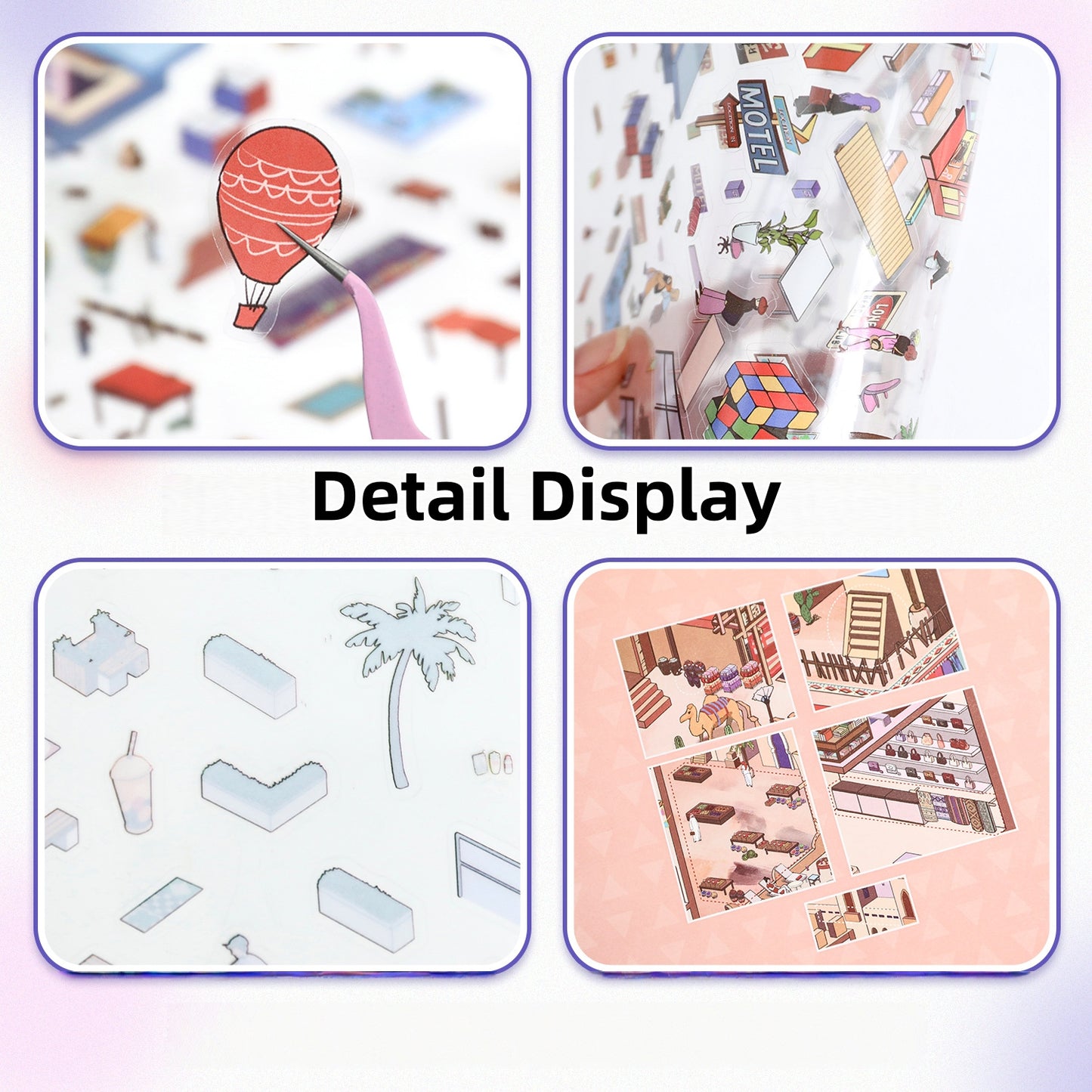 Simulation Management 3D Sticker | 2 Cute Miniature Scenes