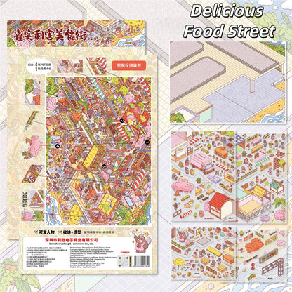 Fantastic Streetscape 3D Sticker | 6 Cute Miniature Scenes