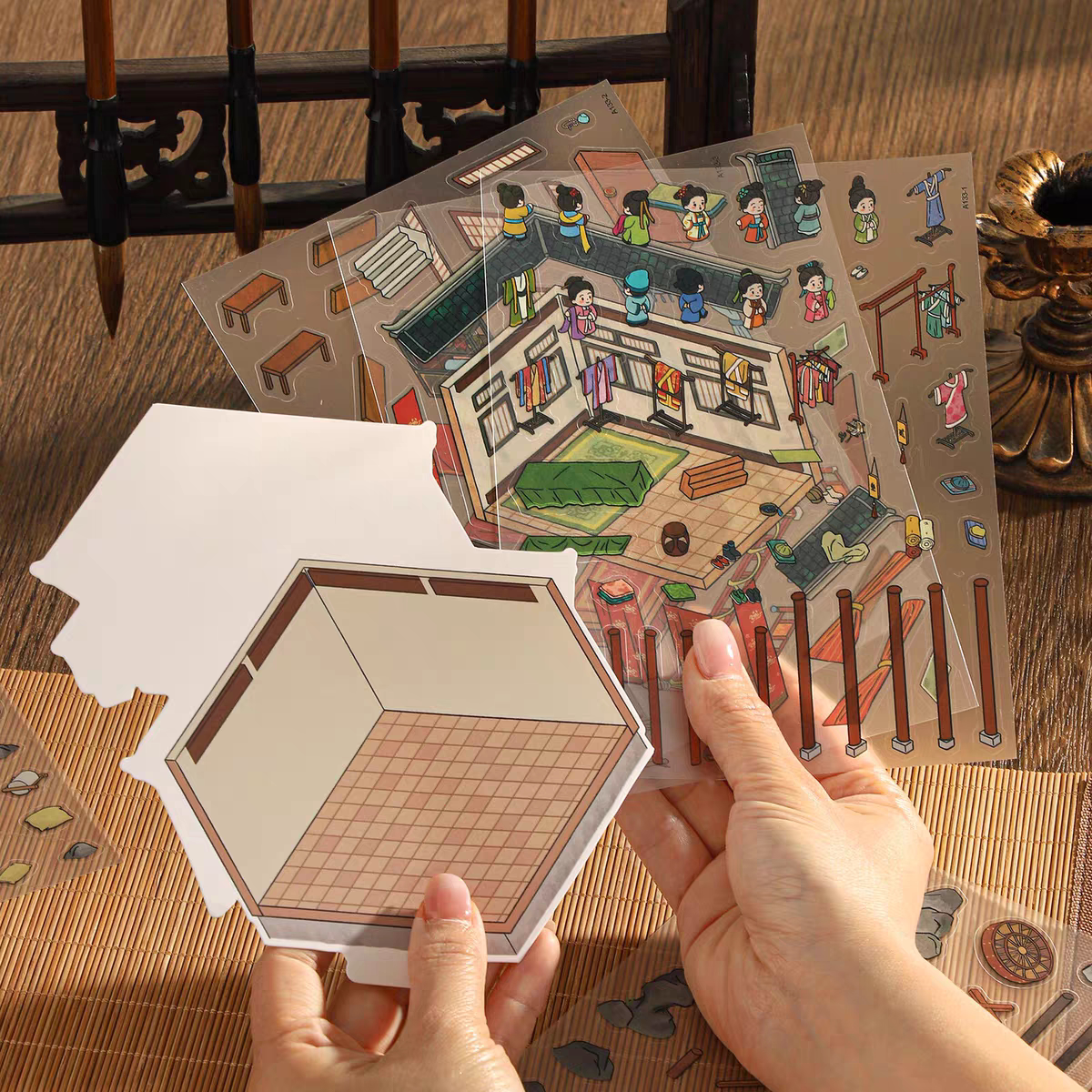 Ancient Quarter 3D Sticker | 5 Cute Miniature Scenes