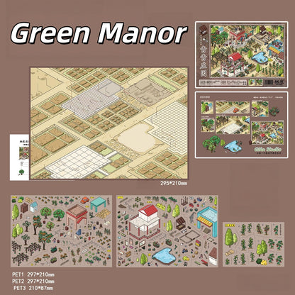 Manor Collection 3D Sticker | 2 Cute Miniature Scenes
